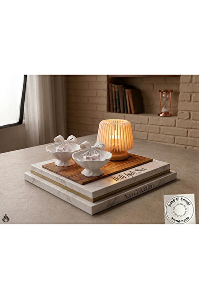 XOA Collection Premium Light Set - Decorative Table Lamp & 2-Piece Turkish De...