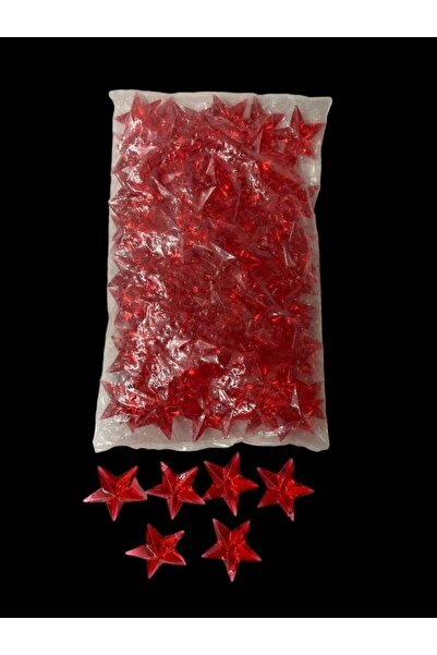 OEM Plastic Stones Star Decoration Red