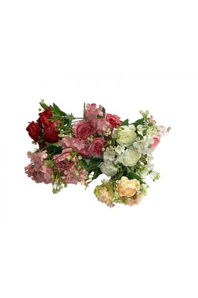 OEM Buchet Bujori cu Floarea Miresei Somon