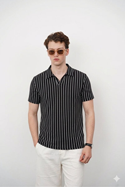 ATKGİYİM Modern Touches: Introducing the Buttonless Polo Collar Elegance!" Me...