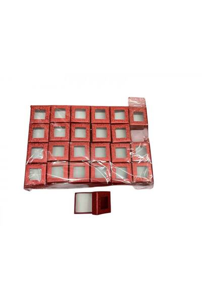 OEM Cutie Carton Pentru Inel 5x5cm 24/set Imprimeu Inimi Si Geam 10010-6