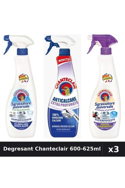 Chanteclair Set 3 Degresant Universal 600-625ml - Bicarbonat, Anticalcar, Lav...