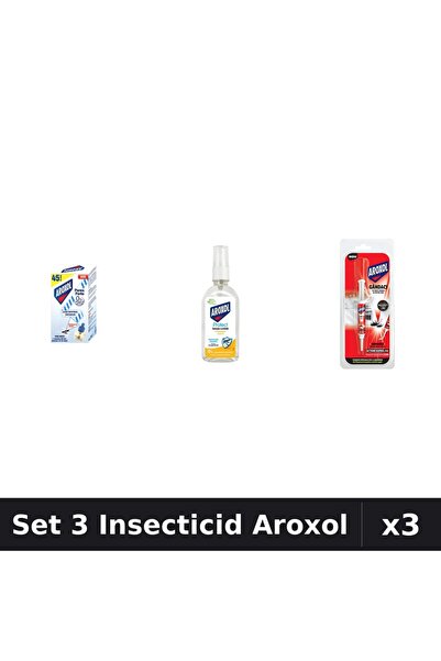 Aroxol Set 3 Produse Anti-Insecte - Aparat Electric & Rezerve Aroxol, Loțiune...