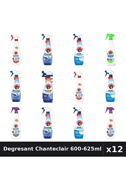 Chanteclair Set 12 Degresant Universal 600-625ml - 7 Arome, Detartrant, Antic...