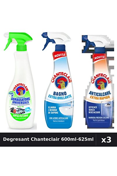 Chanteclair Set 3 Degresant Universal 600ml-625ml - Lămâie, Anticalcar, Străl...