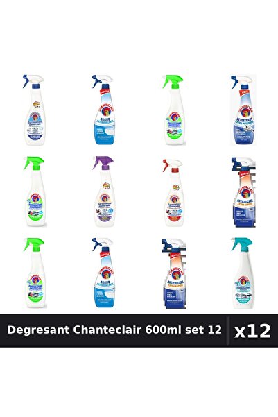 Chanteclair Set 12 Degresant Universal 600-625ml - 8 Arome, Anticalcar, Detar...