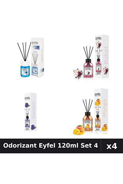 Eyfel Set 4 Odorizant Camera Betisoare 120ml - Cool Water, Bouquet, Zambile, ...