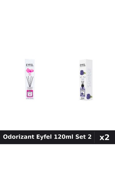 Eyfel Set 2 Odorizant Camera Betisoare 120ml - Bubble Gum, Zambile - Parfum