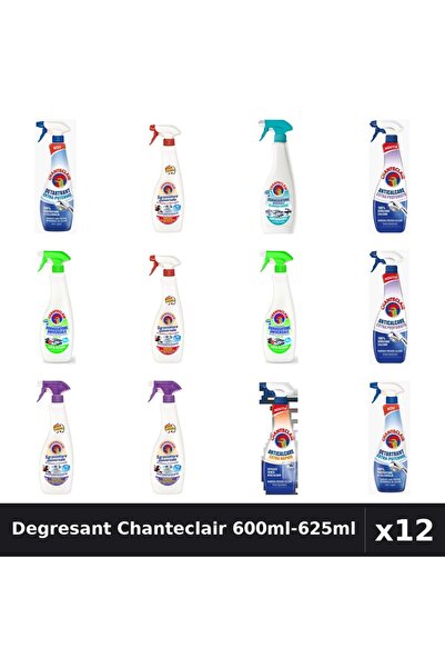 Chanteclair Set 12 Degresant Universal 600ml-625ml - 8 Arome, Detartrant, Ant...