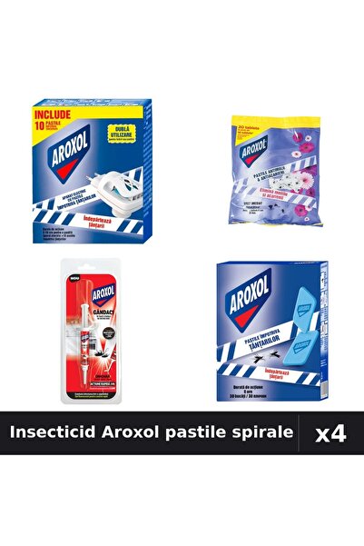 Aroxol Set 4 Pastile/Spirale Anti-Insecte - 20 buc, 30 buc, 5g - Protecție Casa
