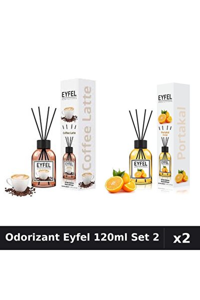 Eyfel Set 2 Odorizant Camera Betisoare 120ml - Cafea, Portocala - Parfum Intens