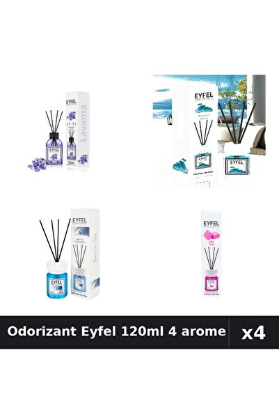 Eyfel Set 4 Odorizant Camera Betisoare 120ml - Lavanda, Ocean, Cool Water, Bu...