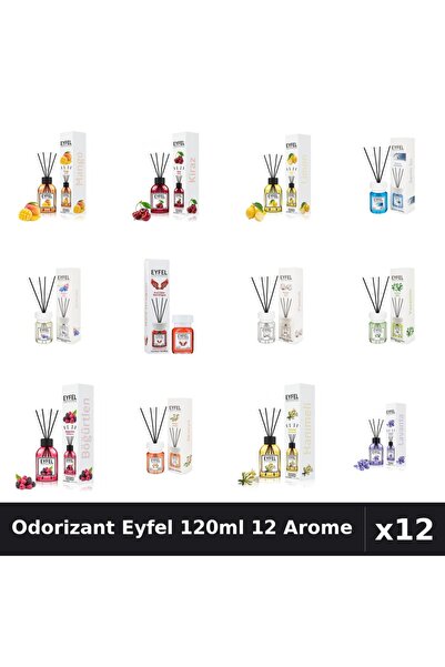 Eyfel Set 12 Odorizant Camera Betisoare 120ml - 12 Arome Asortate Parfum Intens