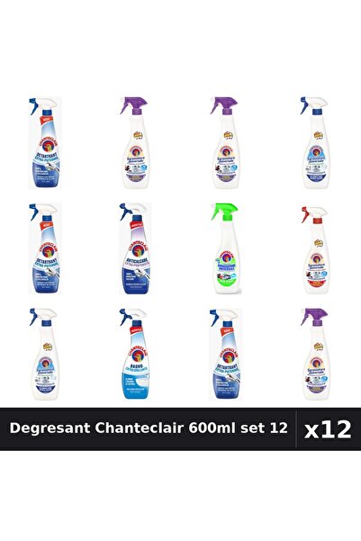 Chanteclair Set 12 Degresant Universal 600-625ml - 8 Arome, Detartrant, Antic...