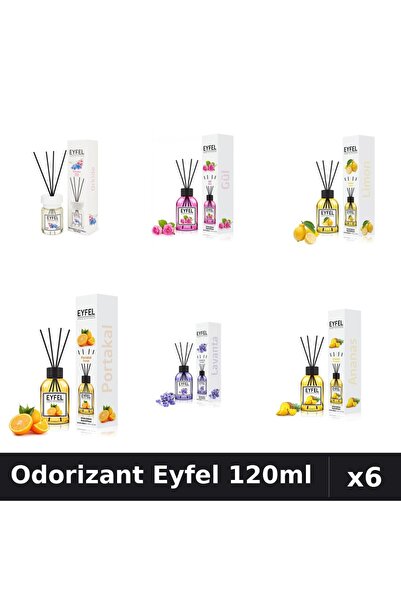 Eyfel Set 6 Odorizante Camera Betisoare - 6 Arome Asortate, 120ml Parfum