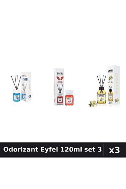 Eyfel Set 3 Odorizant Camera Betisoare 120ml - Cool Water, Red Dragon, Mâna M...