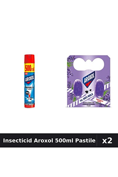 Aroxol Set 2 Insecticid - Spray 500ml + Pastile Anti-Insecte - Protectie Comp...
