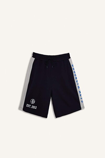 DeFacto Nba Brooklyn Nets Licensed Baggy Fit Navy Blue Shorts H3850Ax26Sm