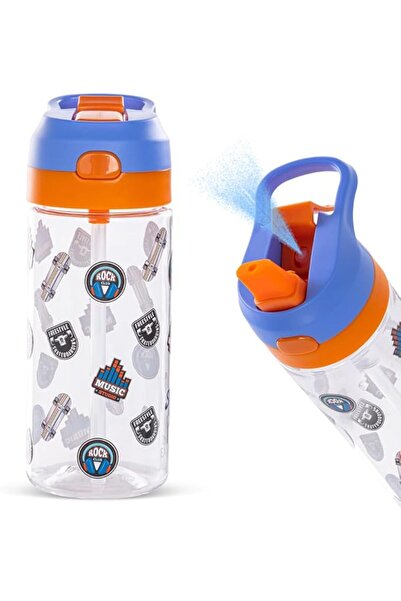 Eazy Kids - Skater Tritan Water Bottle with Spray, 500ml - Blue