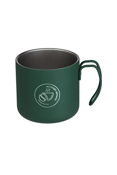 Zet Cană metalică verde mată 350 ml, imprimeu Roastery Rituals, ideală pentru...