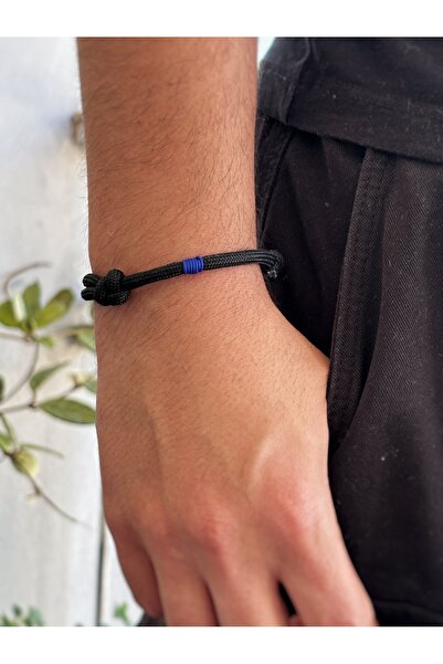 Atölye Merdiven Dayanıklı Siyah Ayarlanabilir Unisex Bileklik Erkek bileklik çivit