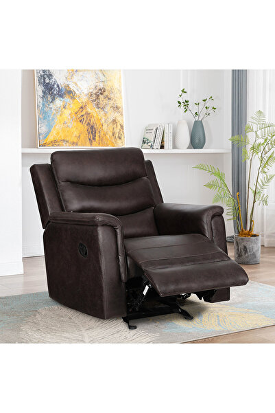 Home Box Vatican Armchair Leather Look Fabric Rocker Recliner Sofa