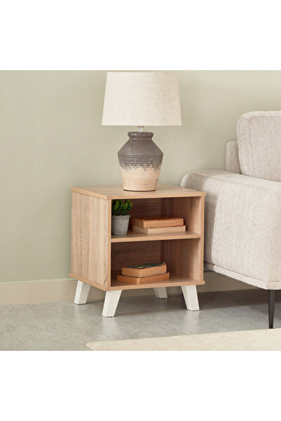 Home Box Alford NXT End Table-Sonoma Oak & White