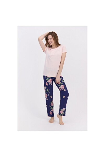 Arnetta Women's pajamas with short-sleeved blouse and long pants with Stretch...