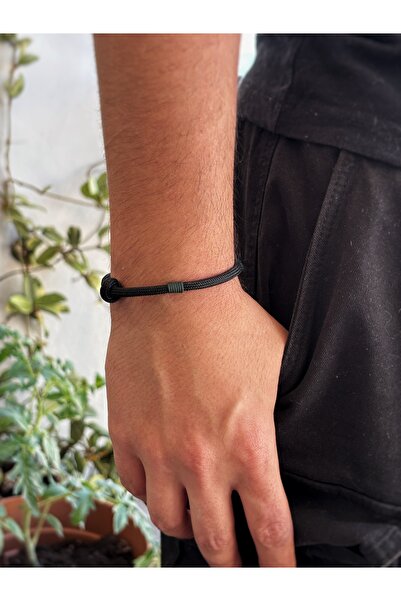 Atölye Merdiven Dayanıklı Siyah Ayarlanabilir Unisex Bileklik Erkek bileklik Haki Yeşil