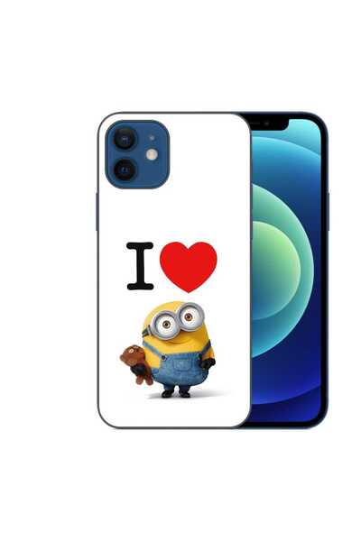 OEM Калъф, съвместим с Apple iPhone 12, силиконов гел TPU модел  "Обичам минь...