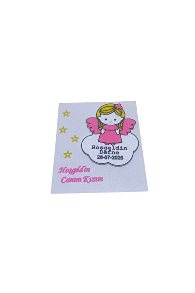 TERARYUM SEPETİM Newborn Baby Girl Gift - Angel Girl Magnet - 20 Pcs