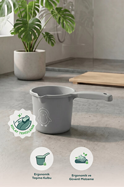 Wumboo Bebek Banyo Maşrapası - 1,5 Litre Bebek Yıkama Maşrapası-Gri