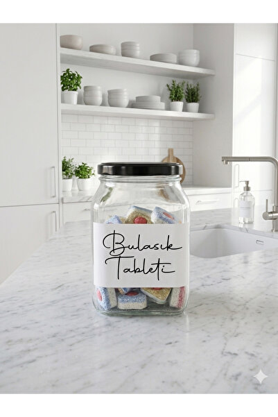 Dia 1600 ml Glass Dishwasher Tablet Box - Minimalist Dishwasher Tablet Jar wi...