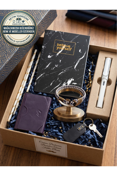 DEERDERİ Kaos Model Hakiki Deri Kartlık, Anahtarlık, Bileklik, Defter, Kalem ...