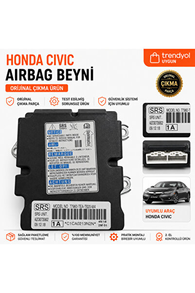 77960-TEA-T820-M4, A2C92735802 1A HONDA CİVİC ORJİNAL ÇIKMA AIRBAG BEYNİ