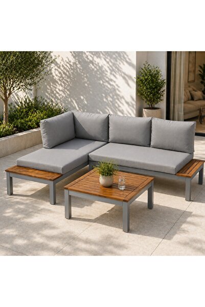 SOHO Set mobilier gradina Bohito modular cu perne, 2 canapele si masa, cadru ...