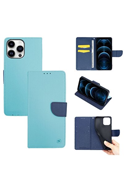 Sonique Θήκη Πορτοφόλι Trend Wallet Apple iPhone 14 Pro Max Σιέλ / Σκούρο Μπλε
