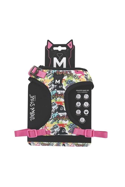 M-PETS URBAN STYLE GRAFFITI EASY FİT KÖPEK GÖĞÜS TASMASI (S)