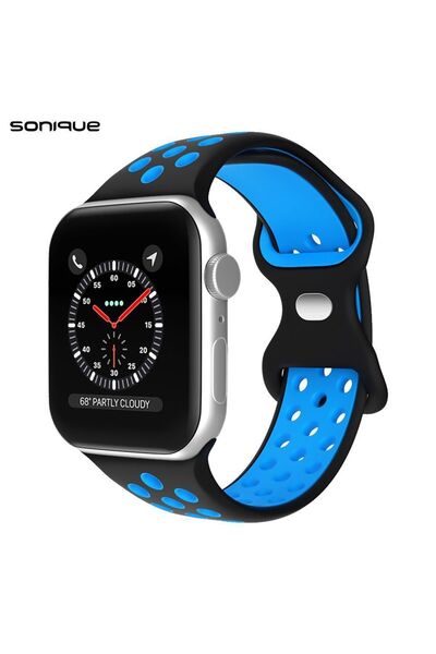 Sonique Λουράκι Σιλικόνης Sport για Apple Watch (38/40/41MM) Μαύρο/Μπλε