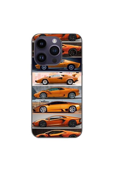 OEM Husa compatibila cu Apple iPhone 15 Pro Silicon Gel Tpu Model Masini Lamb...