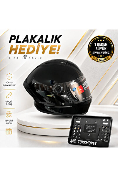 TÜRKMOPET MT Helmets Stinger 2 Solid Full Face Kapalı Kask + Plakalık
