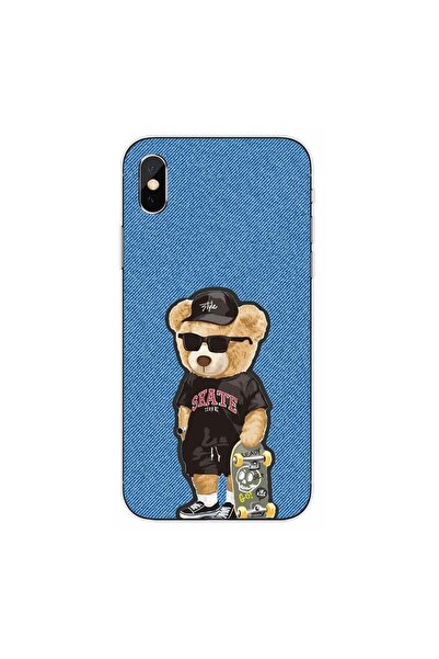 OEM Θήκη συμβατή με Apple iPhone X, από σιλικόνη gel TPU, με σχέδιο αρκούδας,...