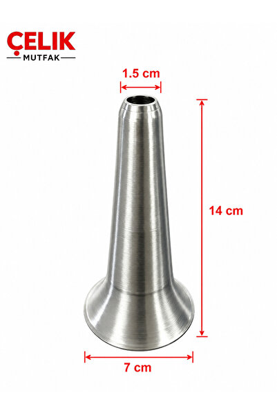Çelik 12 No (12lik) Kıyma Makinesi Sucuk Dolum Hunisi Metal Sac Aparatı - MUTFAK