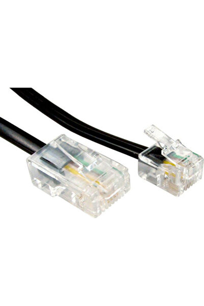 OEM Επίπεδο Καλώδιο Τηλεφώνου RJ11 6P4C 10μ Μαύρο (68225)