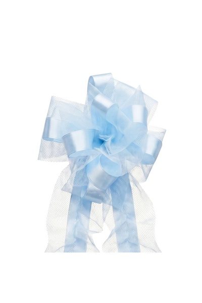 BRIZZOLARI Decorative bow for events, self-forming tulle, blue