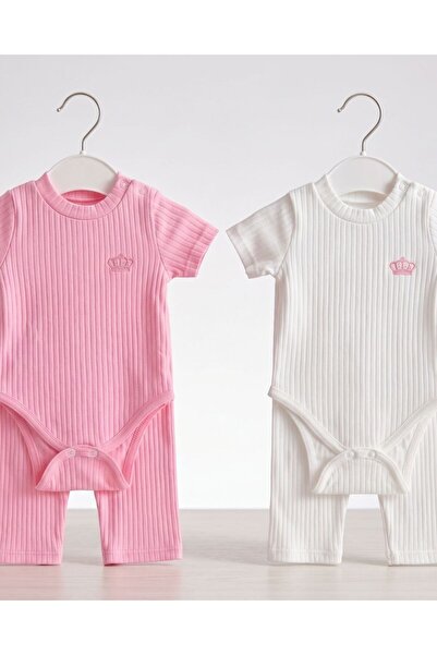 Harry&Millie King Crown Embroidered Short-Sleeved 2-Piece Baby Top-Bottom Set...