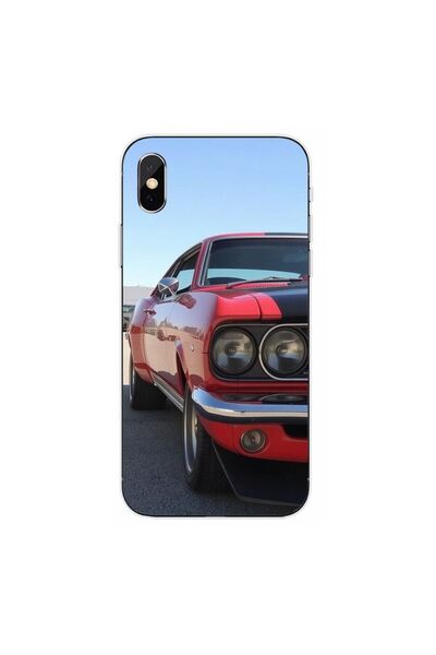 OEM Калъф, съвместим с Apple iPhone XS Max, силиконов гел TPU модел, Червен м...