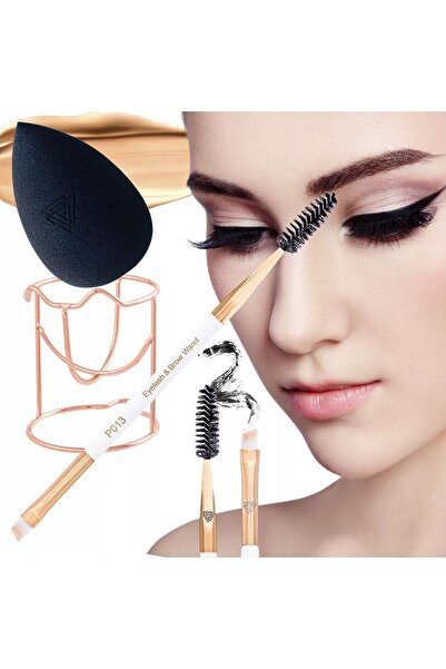 Mardil Makeup Sponge & Eyebrow Brush Set Pagano Blender P013 Black, foundatio...