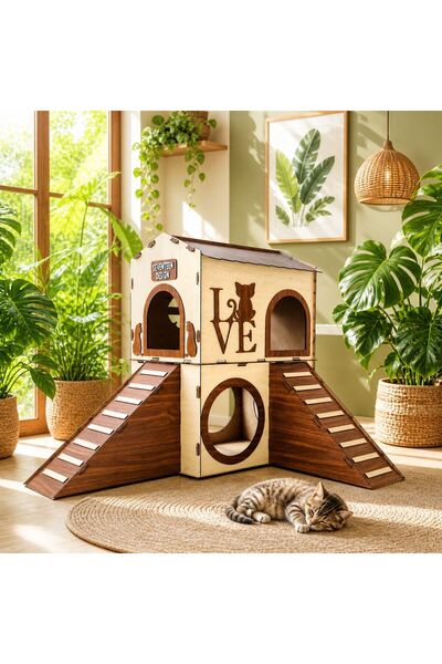 seventeen design Küçük Kedi Evi, Küçük Kedi Yatağı, İki Katlı Kedi Evi, Küçük...