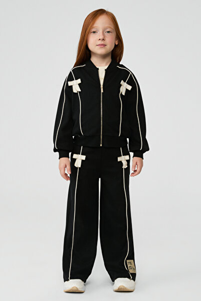 Tyess Girl Black Tracksuit Top